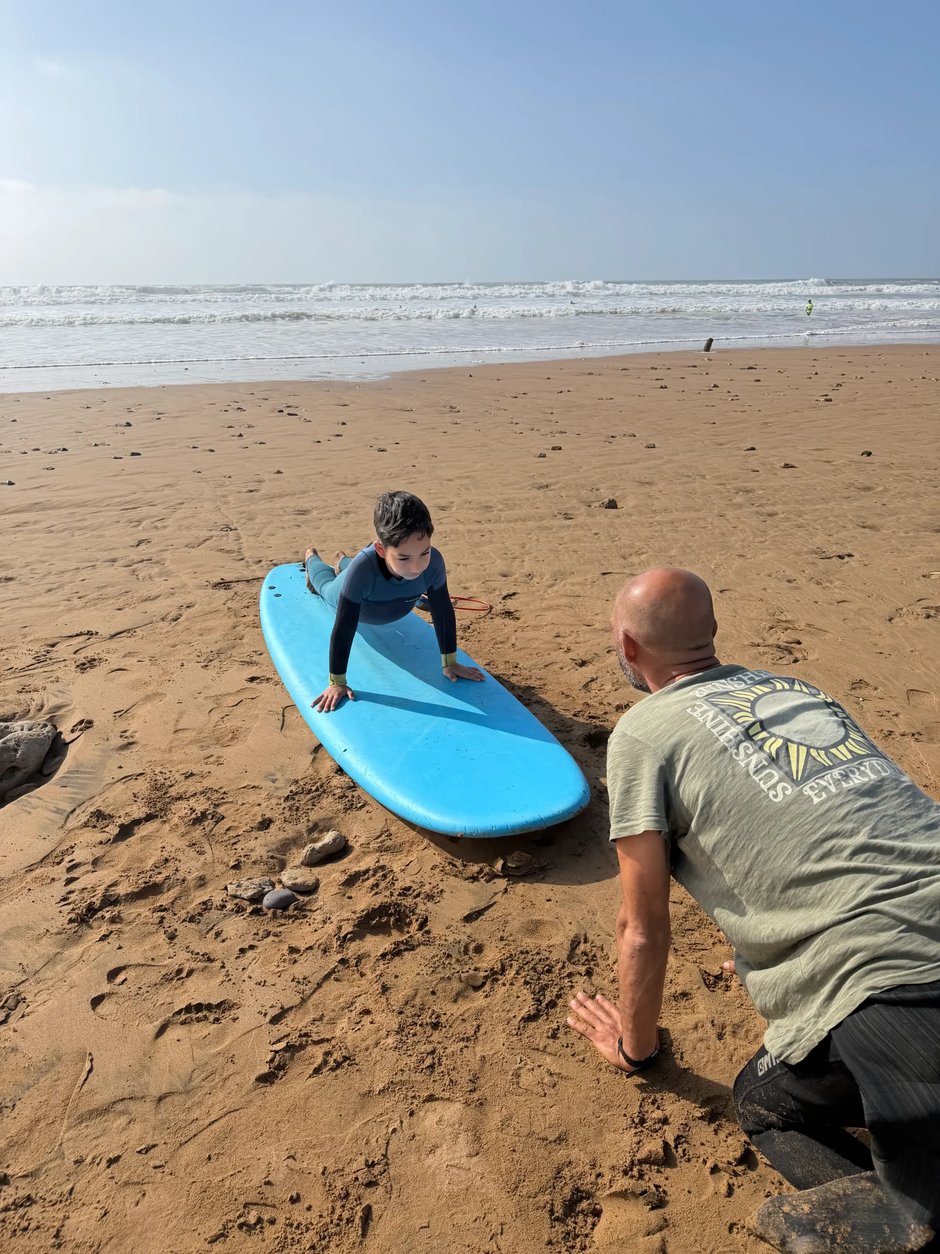 Surfer riding Atlantic wave in Sidi Kaouki Morocco